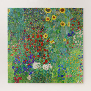 Gustav Klimt Boerderij tuin met zonnebloemen Legpuzzel