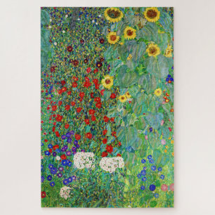 Gustav Klimt Boerderij tuin met zonnebloemen Legpuzzel