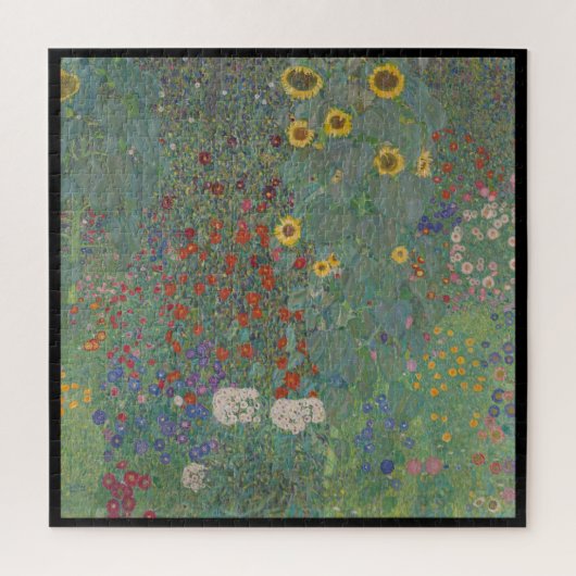 Gustav Klimt, Boerderij tuin met zonnebloemen Legpuzzel (Verticaal)