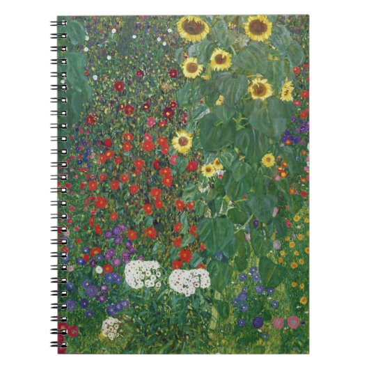 Gustav Klimt - Boerderij tuin met zonnebloemen Notitieboek (Voorkant)