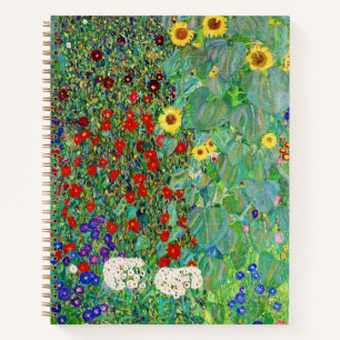 Gustav Klimt Boerderij tuin met zonnebloemen Notitieboek