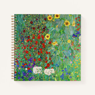 Gustav Klimt Boerderij tuin met zonnebloemen Notitieboek