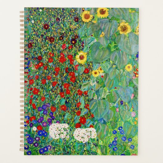 Gustav Klimt Boerderij tuin met zonnebloemen Planner (Voorkant)