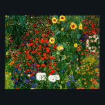 Gustav Klimt - Boerderij tuin met zonnebloemen Poster<br><div class="desc">Kunstschilderij van Gustav Klimt,  Boerderij Tuin met zonnebloemen</div>