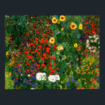 Gustav Klimt - Boerderij tuin met zonnebloemen Poster<br><div class="desc">Kunstschilderij van Gustav Klimt,  Boerderij Tuin met zonnebloemen</div>