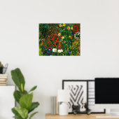 Gustav Klimt - Boerderij tuin met zonnebloemen Poster (Thuiskantoor)
