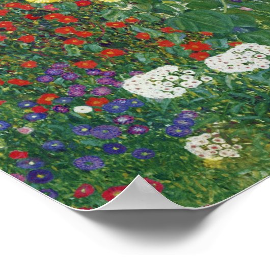 Gustav Klimt - Boerderij tuin met zonnebloemen Poster (Hoek)