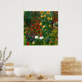 Gustav Klimt - Boerderij tuin met zonnebloemen Poster (Keuken)