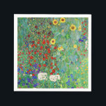 Gustav Klimt Boerderij tuin met zonnebloemen Servet<br><div class="desc">Gustav Klimt Boerderij tuin met zonnebloemen  kunst nieuwe schilderijen</div>