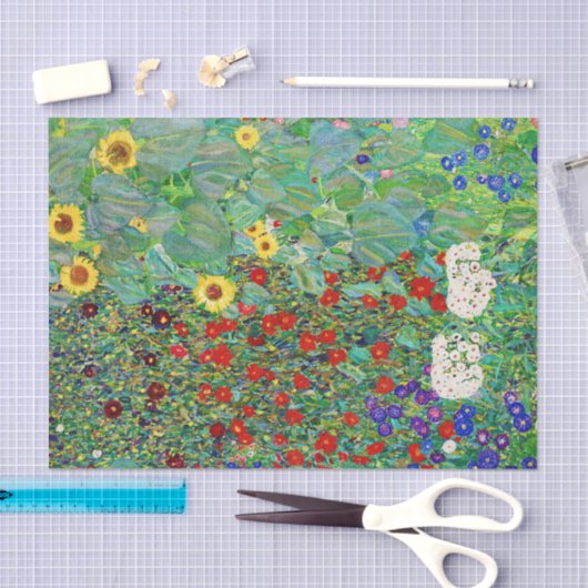 Gustav Klimt Boerderij tuin met zonnebloemen Tissuepapier (Craft)