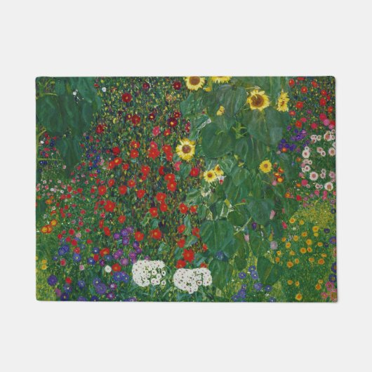 Gustav Klimt - Boerderijen tuin met bloemen Deurmat (Voorkant)