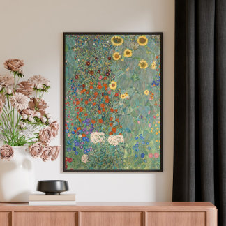 Gustav Klimt Boerderijtuin met zonnebloemen (1907) Canvas Afdruk