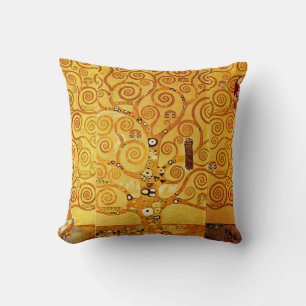 Gustav Klimt Boom des Levens: Art Nouveau Symbolis Kussen