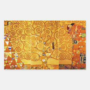 Gustav Klimt Boom des Levens: Art Nouveau Symbolis Rechthoekige Sticker