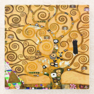 Gustav Klimt Boom des Levens Glazen Onderzetter
