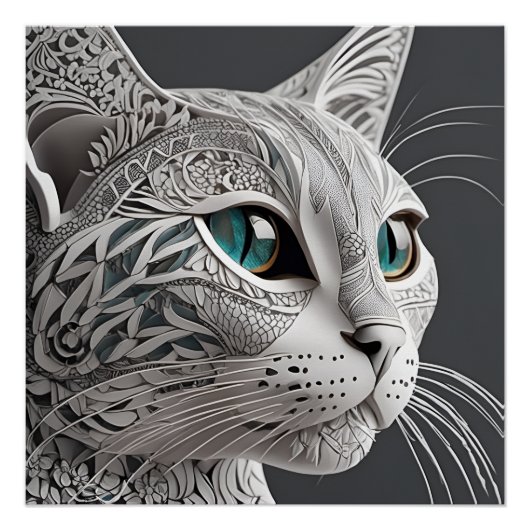 Gustav Klimt Cat Art Perfect Poster (Voorkant)