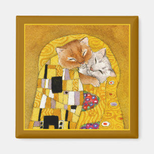 Gustav Klimt Cat Kiss spoof magnet