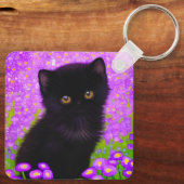 Gustav Klimt Cat Sleutelhanger (Achterkant)