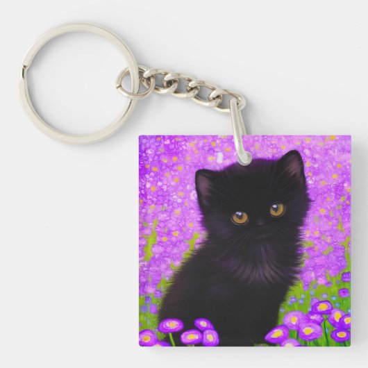 Gustav Klimt Cat Sleutelhanger (Voorkant)