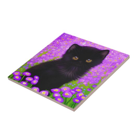 Gustav Klimt Cat Tegeltje (Zijkant)