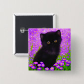 Gustav Klimt Cat Vierkante Button 5,1 Cm (Voorkant /achterkant)
