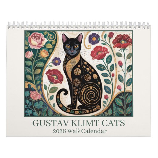 Gustav Klimt Cats 2026 Wall Calendar – Art Nouveau Kalender (Hoes)