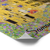 Gustav Klimt Couple Kiss Artwork Aangepaste namen Poster (Hoek)
