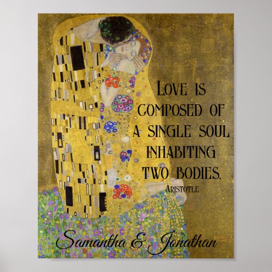 Gustav Klimt Couple Kiss Artwork Aangepaste namen Poster (Voorkant)
