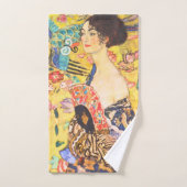 Gustav Klimt Dame Met Fan  art nouveau Bad Handdoek (Handdoek)