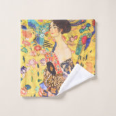 Gustav Klimt Dame Met Fan  art nouveau Bad Handdoek (Wasdoekje)