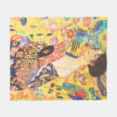 Gustav Klimt Dame Met Fan  art nouveau Fleece Deken (Voorkant (Horizontaal))