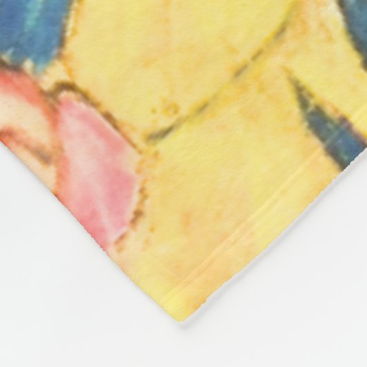 Gustav Klimt Dame Met Fan  art nouveau Fleece Deken (Hoek)