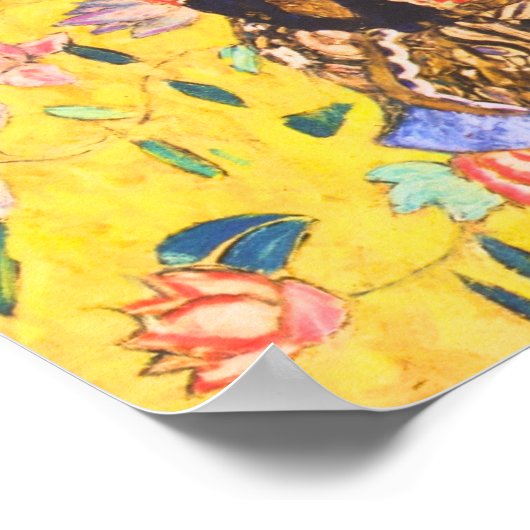 Gustav Klimt Dame Met Fan art nouveau Poster (Hoek)