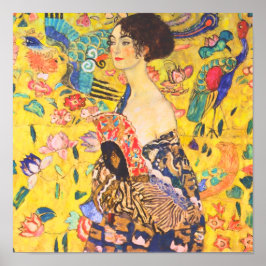 Gustav Klimt Dame Met Fan art nouveau Poster