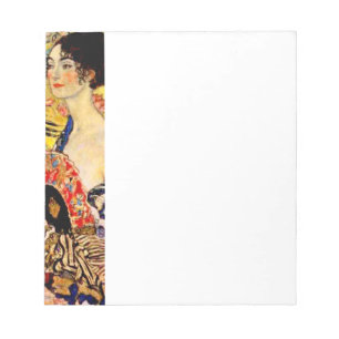 Gustav Klimt Dame met Fan Bijgewerkt Notitieblok