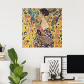 Gustav Klimt - dame met ventilator Poster (Thuiskantoor)
