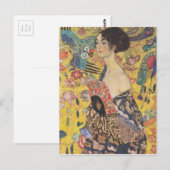 Gustav Klimt - Dame met verfschilderij Briefkaart (Voorkant / Achterkant)