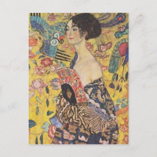 Gustav Klimt - Dame met verfschilderij Briefkaart (Voorkant)