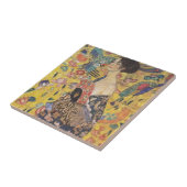 Gustav Klimt - Dame met verfschilderij Tegeltje (Zijkant)