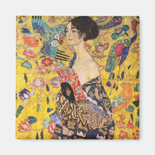 Gustav Klimt - Dame met waaier Magneet