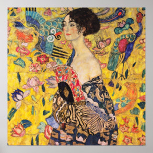 Gustav Klimt - Dame met waaier Poster