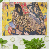 Gustav Klimt - Dame met waaier Theedoek (Gevouwen)