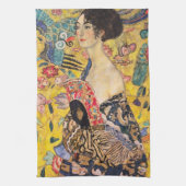 Gustav Klimt - Dame met waaier Theedoek (Verticaal)