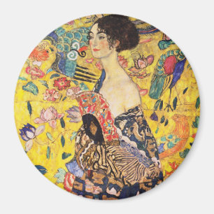 Gustav Klimt Dame Met Waaiers Magneet