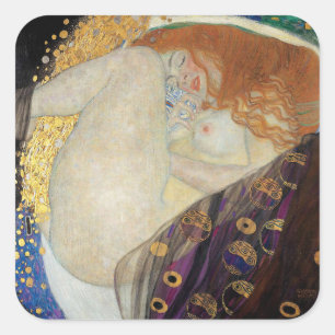 Gustav Klimt - Danae Vierkante Sticker