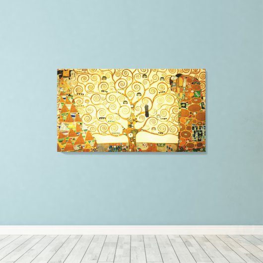 Gustav Klimt de boom van de kunst van het leven Canvas Afdruk (Insitu (Houten vloer))