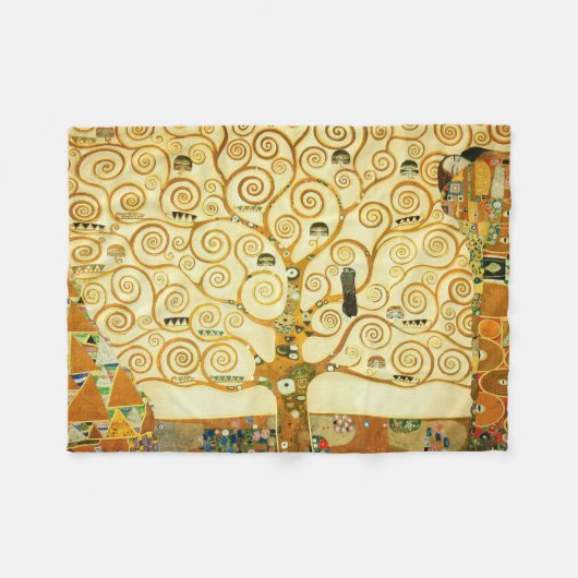 Gustav Klimt de boom van de  kunst van het leven Fleece Deken (Voorkant (Horizontaal))