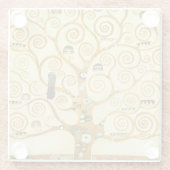 Gustav Klimt de boom van de  kunst van het leven Glazen Onderzetter (Achterkant)