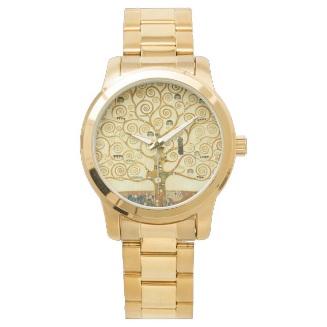 Gustav Klimt de boom van de  kunst van het leven Horloge (Voorkant)
