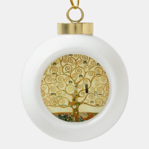 Gustav Klimt de boom van de kunst van het leven Keramische Bal Ornament